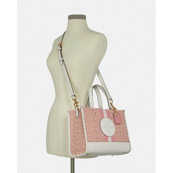 💘 Coach Dempsey Carryall In Signature Jacquard With Patch & Heart Charm - Picture 2 of 5